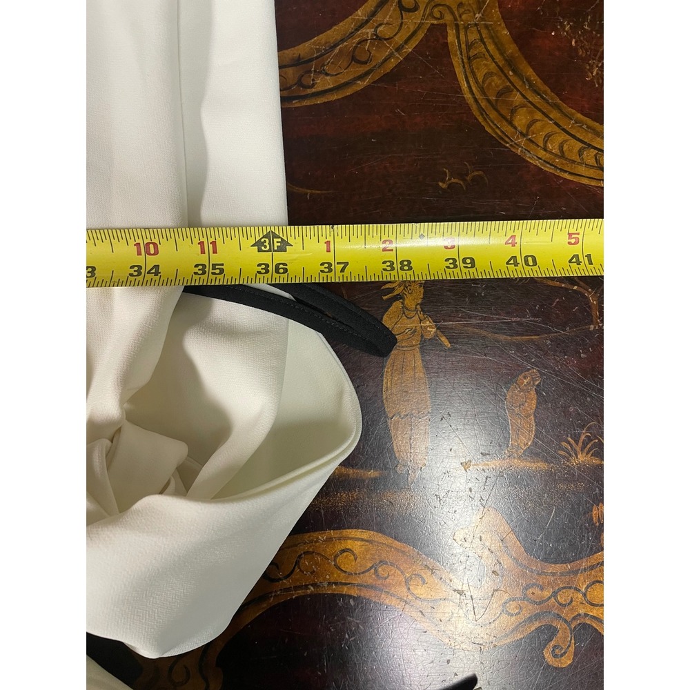 White House Black Market Black White Over the Shoulder Tie Bow Sheath Dress 12 - Picture 8 of 16
